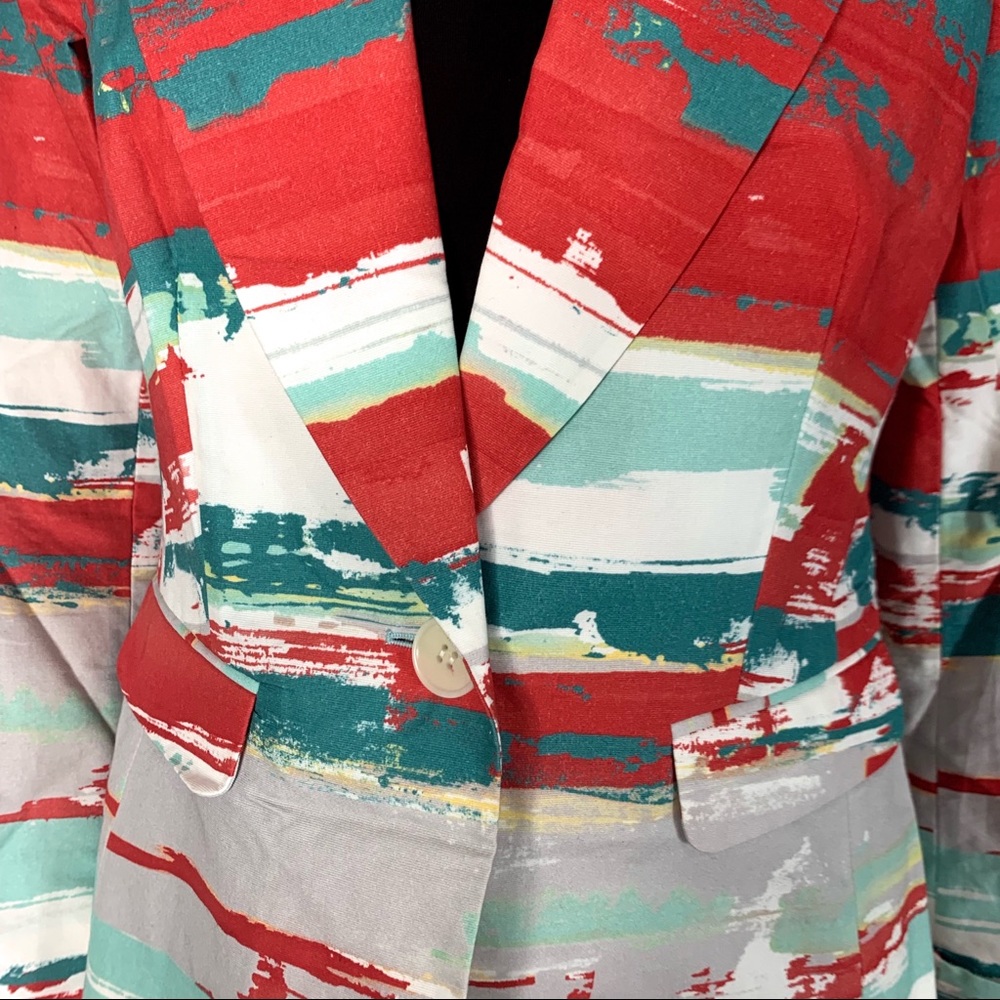 Lafayette 148 Women’s Abstract Cotton Blazer - Picture 3 of 8
